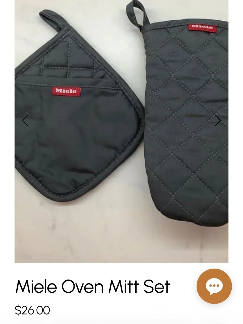 Miele Oven Mitt Set NWT IN CREAM BRAND NEW